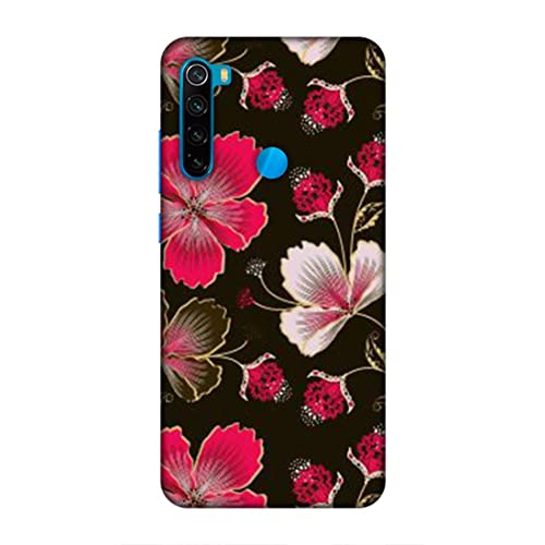 Image of Printed Mobile Back Hard Case Cover for Xiaomi Redmi Note 8 | Flowers, Floral, Pink Flowers, Leaves-2198