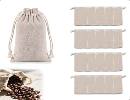 OHYANYAO 20 Bolsitas De Algodón Pequeñas,Bolsas De Tela Con Cordón,Bolsas Pequeñas Para Rellenar,Envases Reutilizables De Lino Y Algodón,Para Fiestas Y Eventos