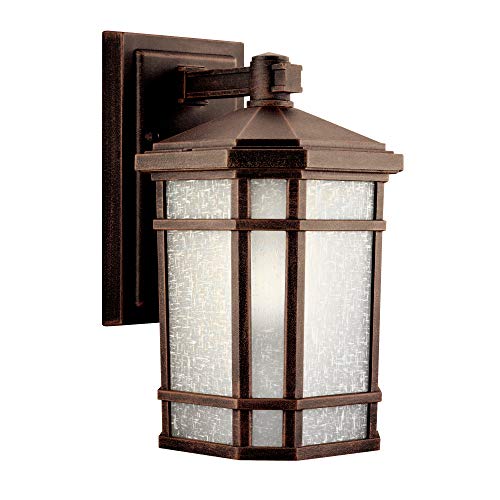 Cameron 10.75 1 Light Outdoor Wall Light with Etched Linen Glass in Prairie Rock