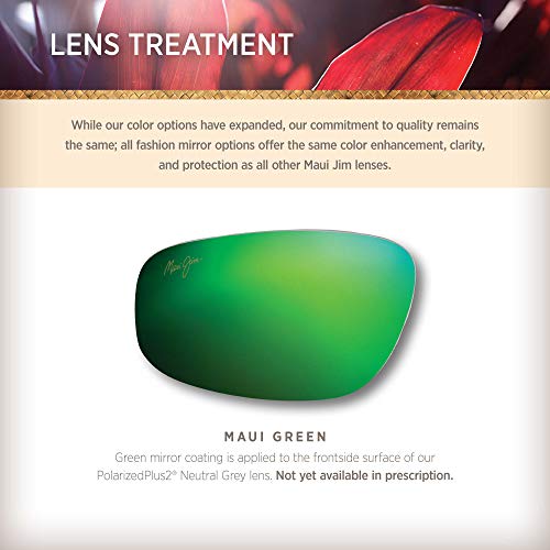 Maui Jim Men\'s Shoal Rectangular Sunglasses, Brushed Gunmetal/Green