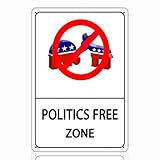 Photo Gallery cartello in metallo con scritta "no politics zone – politics free zone wall art for home, office or workplace, no political talk sign, 20,3 x 30,5 cm Photo Gallery cartello in metallo con scritta "no politics zone – politics free zone wall art for home, office or workplace, no political talk sign, 20,3 x 30,5 cm