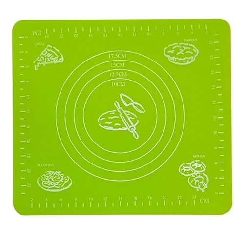 Baking Mat Silicone Mat Kitchen Kneading Dough Baking Mat Dough Pastry Non-Stick Pads Tools Accessories Cooking Tool Bakeware(Green)