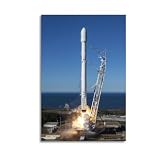 Space SpaceX Falcon 9 Rocket Launch Lift Off Poster Canvas Painting Print Wall Art Modern Classroom Kitchen Bedroom Room Aesthetics Decoration 08x12inch(20x30cm) Unframe-style