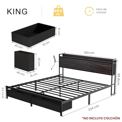 Base para Cama King Size Con Cajones 2 Imagen adicional