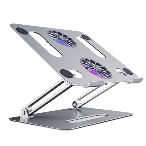 Base ajustable plegable para laptop con ventilador y aluminio miniatura 1