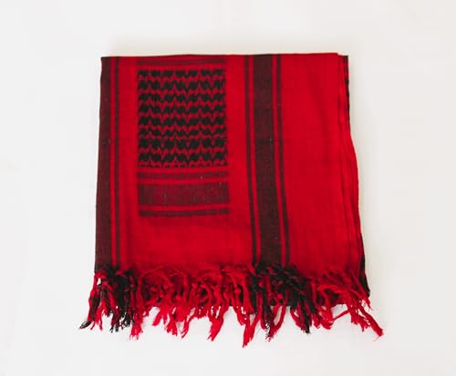 Image of Cotton Shemagh Keffiyeh Scarf - Lightweight Tactical Desert Head Neck Wrap, Sun Protection Outdoor Scarf for Summer Hiking