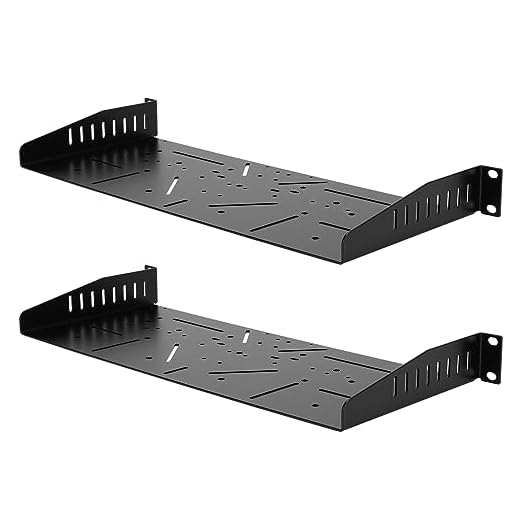 NiuNyuNeu 2 peças de prateleira de servidor 1U, bandeja universal ventilada para rack de rede bandeja cantilever para rack e armário de equipamentos de rede