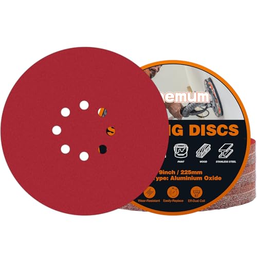 pihemum 30 PCS 9 Inch Drywall Sanding Discs 600 Grit 8 Hole