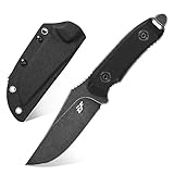 Eafengrow EF126 Fixed Blade Knife 14C28N Steel Blade, G10 Handle Full Tang Fixed Knife for Outdoor Camping Hunting Survival EDC Tool Knife(Black)