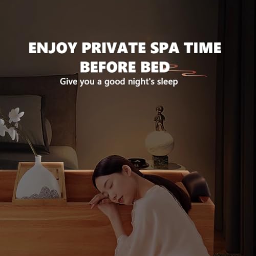 MegLob Rechteck Freistehende Hölzerne Badewanne Beleuchtete, Breite Tiefenbadewanne Für Paare, Orientalische Stil Freistehende Badewanne Mit Festem Holzschale,190cm/74.80in – Bild 3