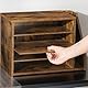 HOOBRO Schreibtisch Organizer, Dokumentenablage, Aktenablage, Briefablage aus Holzwerkstoff, Schreibtischorganizer, Büroaufbewahrung für Akten, Post, Umschläge, Zeitschriften, Vintagebraun EFG41WF01