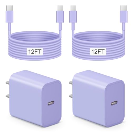 Image of iPhone 17 16 15 Charger Fast Charging 12FT - 20W USB C Charger Block