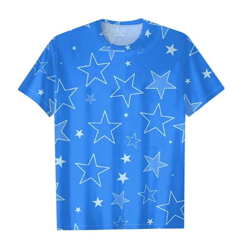 Girls Star Pattern Short Sleeve Casual T-Shirt Crewneck Tees Sizes 3-14 Years2