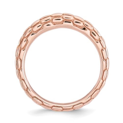 Bague bombée en argent 925 motifs superposables expressions roses