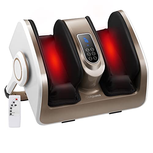 OUTGUAVA Foot Massager Machine, Leg and Calf Massager with Heat, Deep Kneading, Compression, Shiatsu, Feet Massager for Plantar Fasciitis & Neuropathy Relieve Feet Fatigue, Improve Sleep Quality