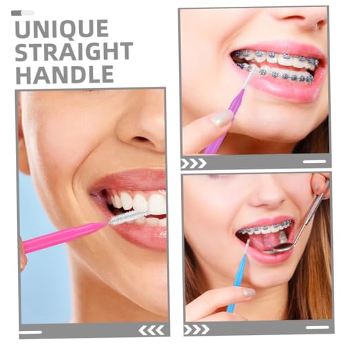 COLLBATH 50stücke Interdentalbürstenreiniger Zahnspangenbürste Zahnstocher Zahnseidekopf Oral Flosser Zur Zahnreinigung Mit Weichen Borsten Und Ergonomischem Griffdesign Für Tägliche – Bild 4