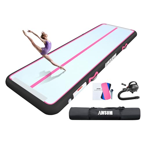 Tapis de gymnastique gonflable AWSUM grand format pour exercices au sol et fitness