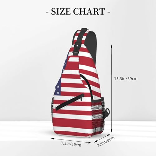 Mochila cruzada unisex con diseño bandera americana miniatura 3