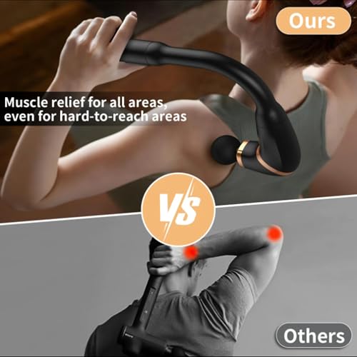 Image of Portable Fascial Gun Body Massager With Handle 4 Professional leval massage heads, Pack Of 1, Black