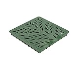 NDS 1218GR Square Catch Basin Drain Grate Decorative Botanical Design, 12 in, Green Plastic