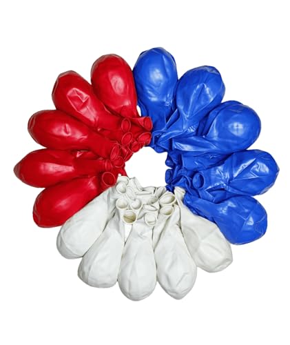 Image of 90 Pack Red White Blue Balloons 18 Inch Latex Party Balloon in Bulk for Patriotic Party Supplies, Memorial Day, 4th of July, Veterans Day, Wedding, Baby Shower