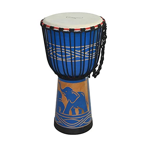 Tambor parlante Africano Tambores africanos de Madera de 10 Pulgadas Djembe TAMBLOS DE Mano para NI�OS TAMBLOS DE Mano (Color : Azul, Size : One Size)