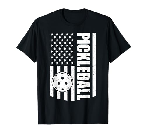 Bandera de Estados Unidos Pickleball Player Paddleball Lover Camiseta