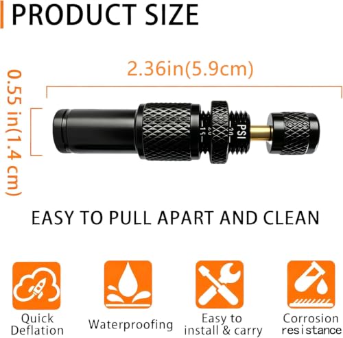 Image of SUVCARMPING Adjustable Auto-Stop Tire Deflator Valve Kit (10-30 PSI) 4 PCS Screw-on Tyre Air Down Tool for Offroad 4x4(MS-TD04)