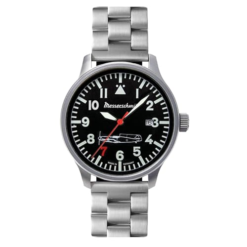Montre aviateur Messerschmitt Rouge 7 ME-109 homme bracelet maille milanaise Ref. 109-42R7-MB