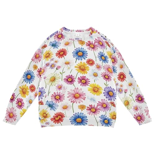 JUNZAN Brussels Iris Summer Flowers Big Girls Sweatshirts Hoodies Crewneck Tops Clothing Shirts Camping 4T