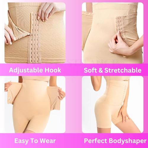 Image of ELEG & STILANCE Women's High-Waisted Body Shaper Tummy Control Slimming Shapewear with Corset, Wired Tummy Tucker, Postpartum Belly Fat Reduction Abdominal Belt