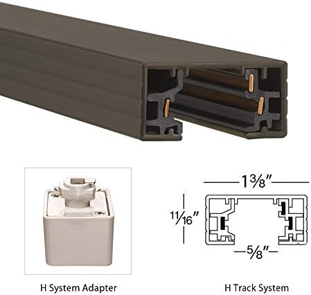 WAC Lighting, H Track Live End BX Connector in Dark Bronze