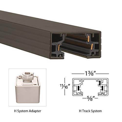Wac Lighting, H Track 8Ft Single Circuit 120V With 2 Endcaps In Dark Bronze #TOP2