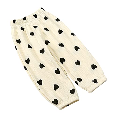 Kids Tales 2 Pack Boys Girls Cotton Linen Pants Child Graphic Printed Trousers Big Kids Elastic Waist Long Pants Bloomers4