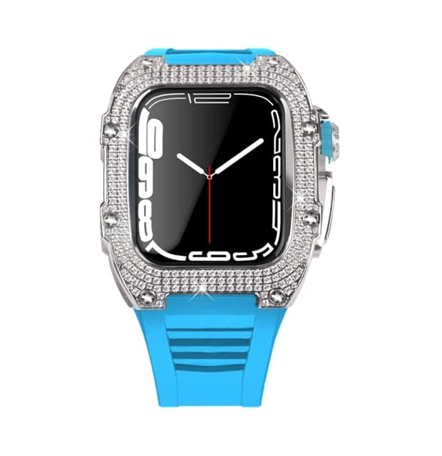 Bracelet en caoutchouc et boîtier diamant pour sublimer votre Apple Watch au quotidien