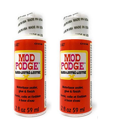 Mod Podge Gloss Finish Arts and Crafts Glue (Set of 2) 2FL OZ Each Water Base Sealer for Wood Puzzles Arts and Crafts