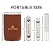 Beauty Power Nail Clippers Set 3 in 1 - Stainless Steel Toe Nail Clippers, Fingernail Clipper, Glass Nail File, Anti Splash, Ergonomic Grip in PU Leather Travel Case for Men & Women (Brown Case)