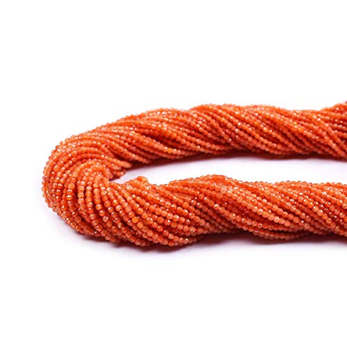 Pierre semi-précieuse cornaline facettée 2mm de qualité supérieure pour bijoux - 3