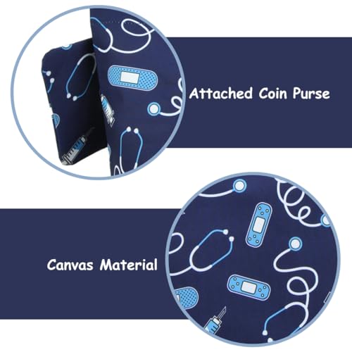 Image of NGIL Medium Top Zipper Closure Canvas Tote Bag with Attached Matching Coin Purse For Moms and Nurses