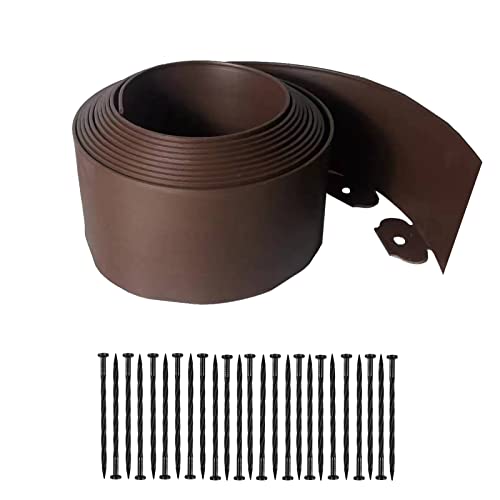 Landscape Edging Kit,20FT Plastic Garden Edging with 25 Stakes,4.5 Inch