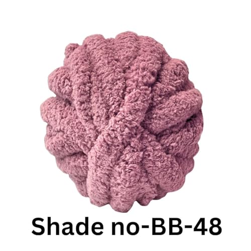 Image of VCR Mauve Yarn, 200 Grams Big Chunky Hank, 22 Meters Length, Suitable for Knitting Blankets and Pillows, 100% Polyester Yarn Ball for Crochet DIY, Soft Threads, Pack of 1
