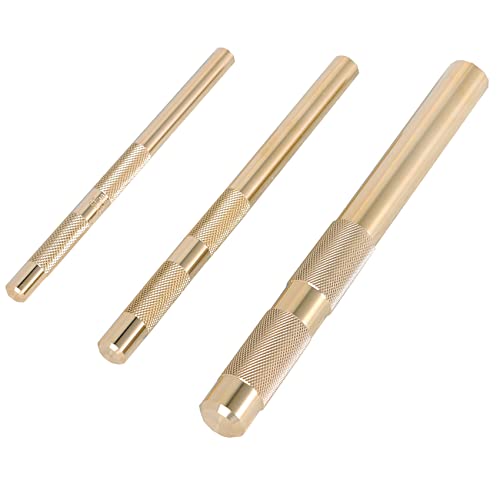 labwork 61360 3PCS Brass Drift Punch Set for Precision Hole Punching