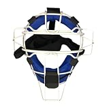 Tubayia Baseball-Catcher-Helm, Draht-Gesichtsschutz, Softball-Helm, leicht, stoßdämpfend, weitsichtige Kopfbedeckung mit Gesichtsmaske (Blau)