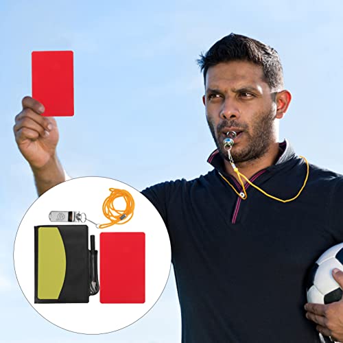 BESPORTBLE Apito De Futebol Conjunto De Cartão De Árbitro De Futebol Esportivo Cartão Vermelho Cartã