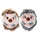 Ipetboom Llaveros de Erizo de Peluche 2 Piezas, Colgantes de Peluche para Mochilas Escolares en Colores Plateado y Marrón Oscuro, Accesorio Pequeño y Ligero para Decoración y Regalos