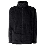 Chaqueta casual de forro polar con cremallera para niños/niños, unisex, de la marca Fruit of the Loom, Niños, color negro, tamaño 9 años