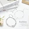 Aucuu 3pcs Bracelets de Cheville pour Femme, Chaîne de Cheville de Style Bohème, Bracelet Cheville Reglable, Argent Bracelets de Cheville de Plage d'Été, Bijoux de Plage pour Femmes et Filles #3