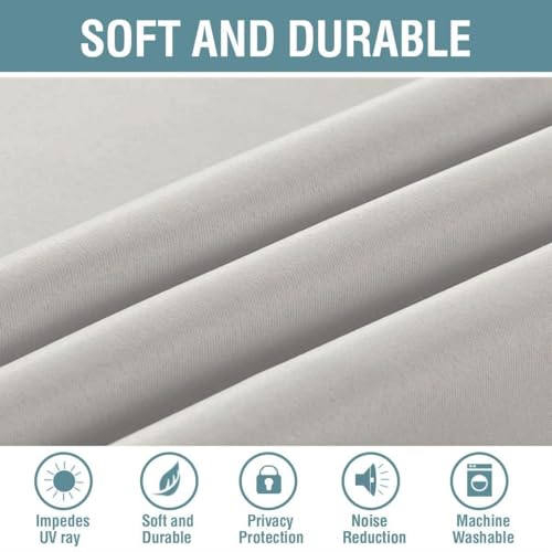 Image of H.VERSAILTEX Blackout Curtain for Living Room Thermal Insulated Window Treatment Curtain Extra Long 84 inch Length Energy Saving Solid Grommet Top Blackout Drape, One Panel, Stone, 52 inch W x 90 inch L