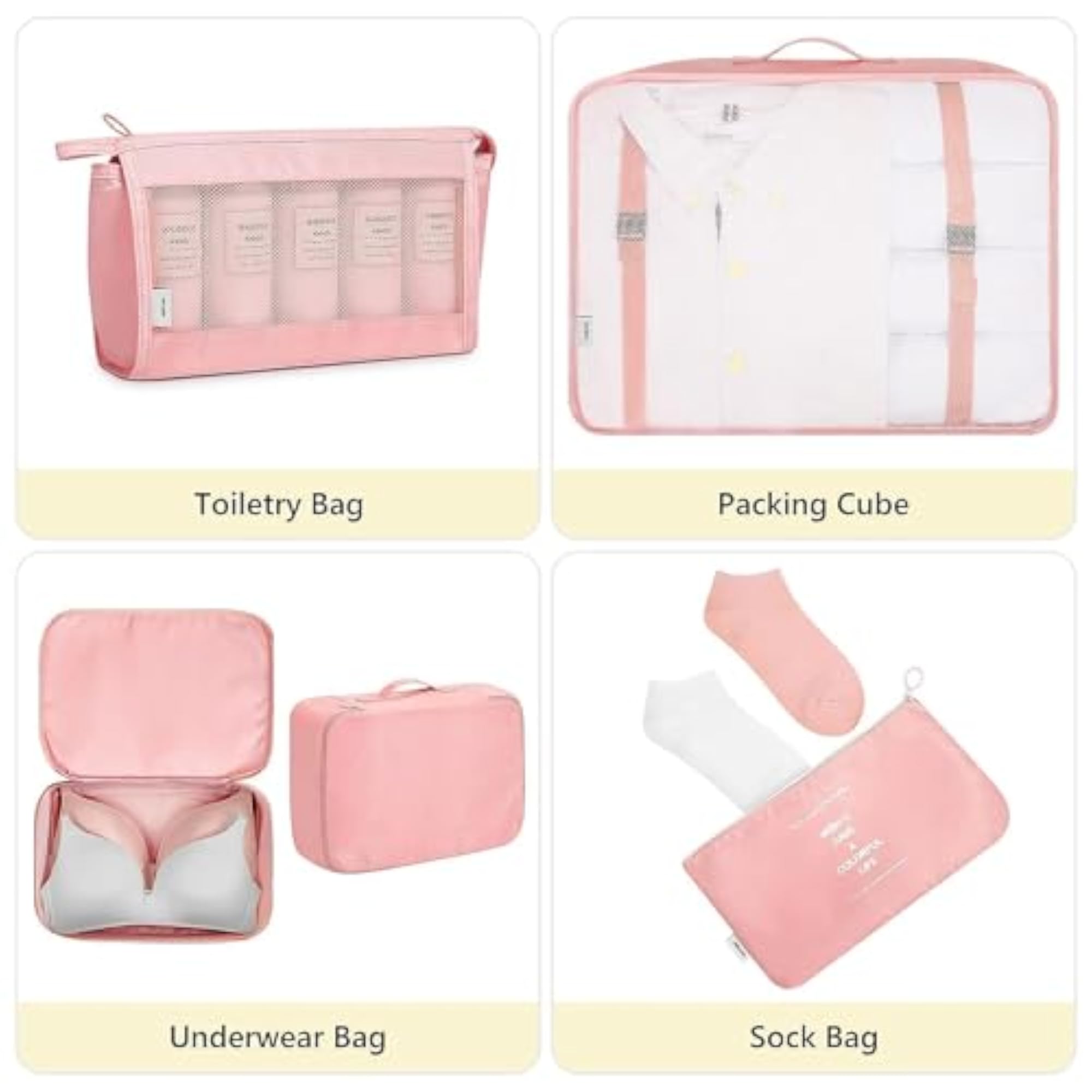 7 Pcs Travel Organizer Pouch Packing Cubes for Clothes