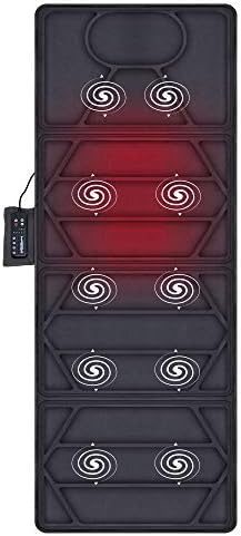 Snailax Full Body Massage Mat with Heat - 10 Motors Vibrating Full Back Massagers with 2 Heating Pads for Neck, Back, Shoulders, Massage Mattress Pad, Lumbar Calf Muscle Relaxation